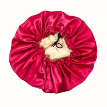 Load image into Gallery viewer, Bonnet réversible & ajustable en Satin rose et beige - POPMYCURLS BOX PARIS