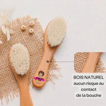 Load image into Gallery viewer, Brosse à cheveux pour Bébé en poils de chèvre. - POPMYCURLS BOX PARIS