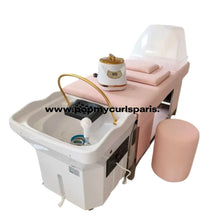 Load image into Gallery viewer, Lit de massage en cuir + Bac portatif sans raccordement - POPMYCURLS BOX PARIS