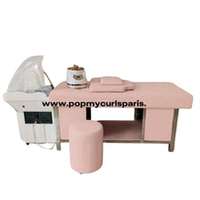 Load image into Gallery viewer, Lit de massage en cuir + Bac portatif sans raccordement - POPMYCURLS BOX PARIS