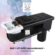 Charger l'image dans la galerie, AIKO Lit de massage en cuir + bac connecté avec raccordement à l'eau - POPMYCURLS BOX PARIS